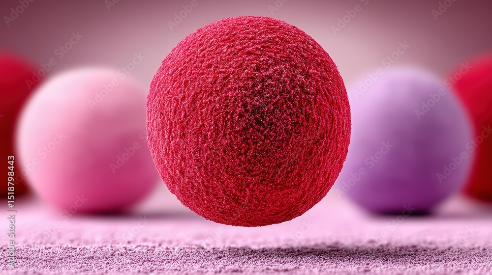 Poster abstract red sphere floating orb pastel background 3d render soft texture cinematic l