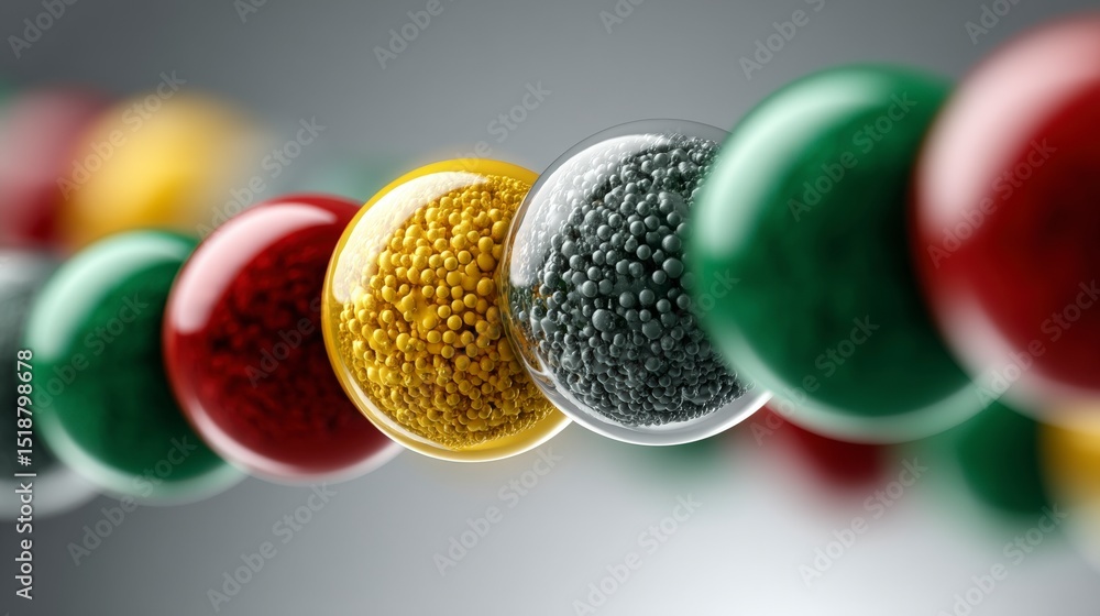 Poster abstract network colorful nodes connections technology science data visualization