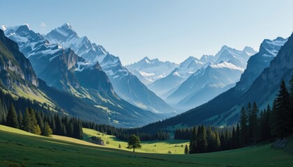 swiss alps in summer