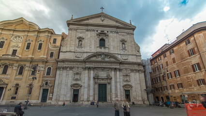 Church of Santa Maria in Vallicella timelapse hyperlapse, also called Chiesa Nuova in Rome
