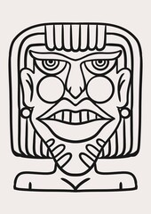 Doodle vintage trippy psychedelic illustration