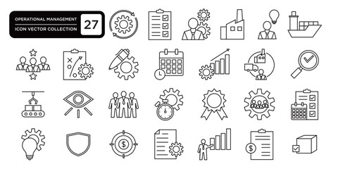 Collection of operational management, editable and resizable vector icon templates.