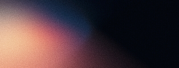 Dark grainy background, pink yellow blue purple abstract gradient shape black noise texture backdrop wide banner poster header cover wallpaper design