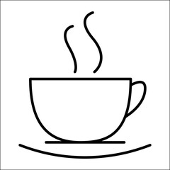 Warm Drink in a Mug Simple Line Art Illustration