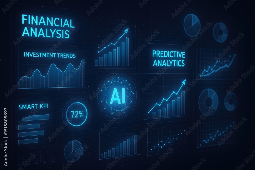 Poster ai powered financial analysis predictive analytics dashboard