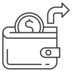 Spending Outline Icon Element For Design