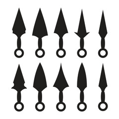Kunai Knife Silhouette Vector Illustration