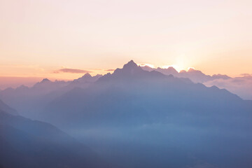Fototapeta premium Mountains on sunrise