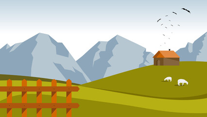 Mountain illustration landscape background