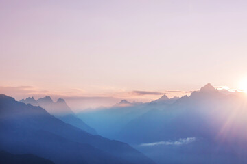 Mountains on sunrise