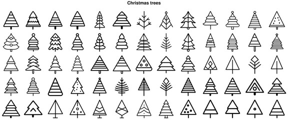 3D Christmas Tree Icon Set: Holiday Symbol & Seasonal Decor