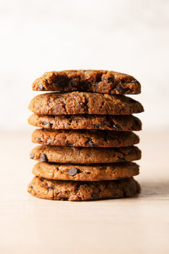 Stack of chocolate chip cookies 
