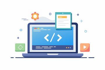 laptop screen coding progress
