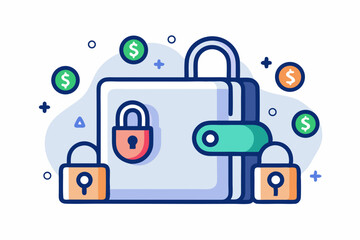 secure digital wallet app with padlock