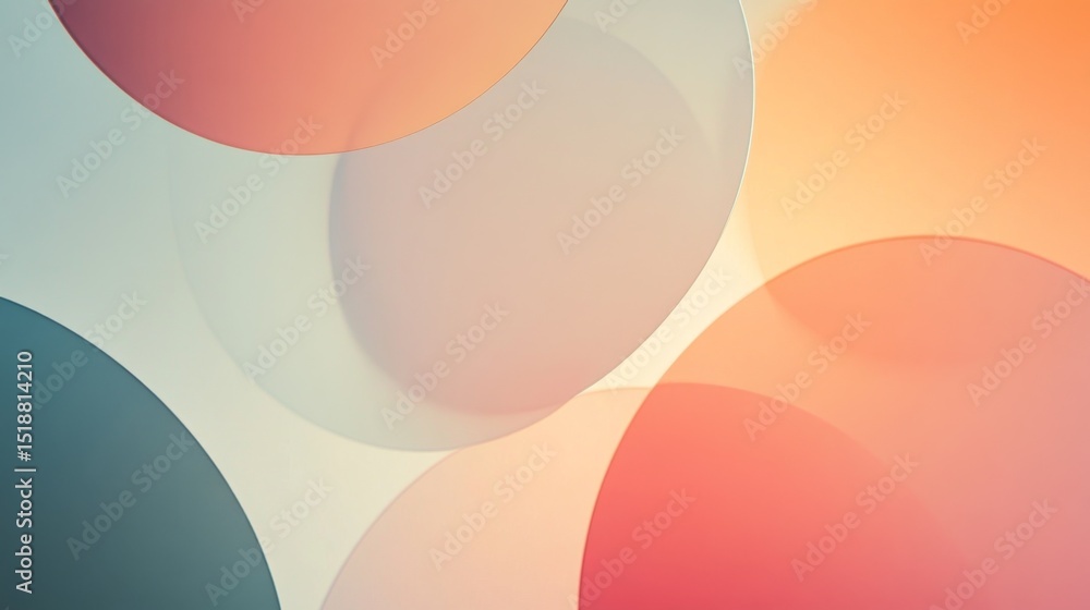 Fototapete gradient background with overlapping transparent circles, giving a sense of depth and space