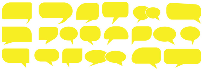 speech bubbles set collection, speech, comic, cartoon, talk. dialogue box silhouette vector set.