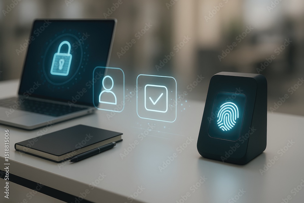Aufkleber secure fingerprint biometric authentication system laptop
