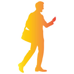 Silhouette of Businessman. Vector Gradient Art