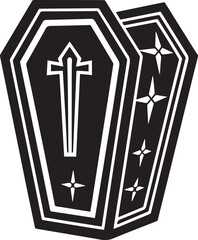 Fototapeta premium a coffin vector illustration, coffin logo vector, coffin on a white background