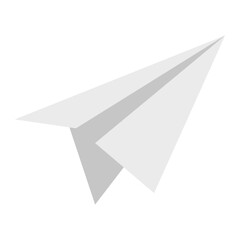 Vector paper plane icon in light gray