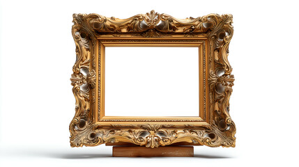 <Ornate Gold Frame for Vintage Decor and Luxury Interior Design: Classic Style Empty Picture Frame with Intricate Detailing for Home Decor and Art Showcase>