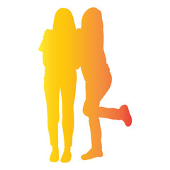 Obraz premium Silhouette of Friendship. Vector Gradient Art