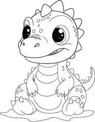 Fun Dinosaur Design Coloring Sketch Book for Kids © danisepti
