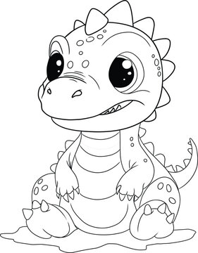 Fun Dinosaur Design Coloring Sketch Book for Kids