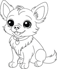 Happy Dog Design Coloring Sketch Book