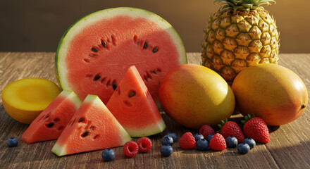 Juicy Summer Fruits Watermelon, Mango, and More!