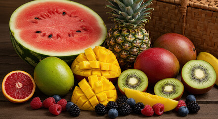 Summer Fruits Juicy Watermelon, Mango, and More – A Vibrant Collection