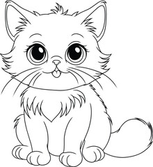 Fun and Sweet Cat Design Coloring Sketch Book