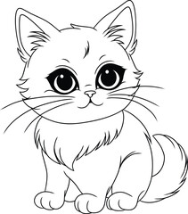 Fun and Sweet Cat Design Coloring Sketch Book
