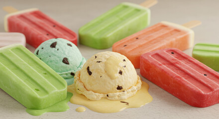 Delicious Melting Ice Cream Popsicles A Summertime Treat