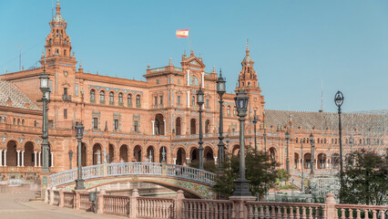 Plaza de Espana timelapse hyperlapse in Seville, Spain