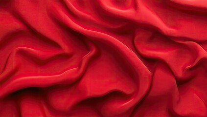 Obraz premium Red fabric draped in soft, flowing folds