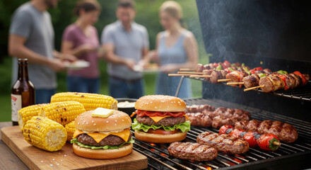 Delicious Grilled Burgers and BBQ Corn on the Cob A Perfect Summer Gathering