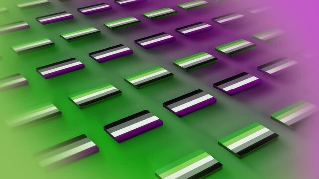 Asexual and Aromantic Flags in a Grid, Seamless Loop, Pride Concept