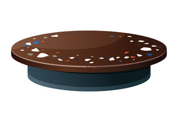 Brown Terrazzo Round Coffee Table
