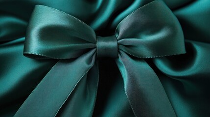 Emerald Green Satin Bow: A Luxurious Close-Up