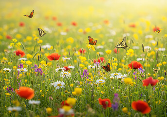 Obraz premium Dreamlike Scene of a Person Walking on Clouds Towards a Pastel Sky with Trees