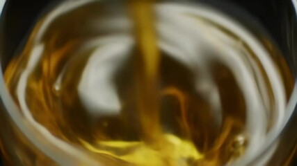 Detailed Cinematic Slow Motion Stab Shot in Golden Liquid - Powered by Adobe