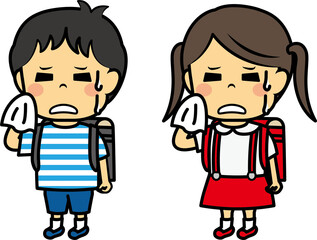 日本人小学生男女