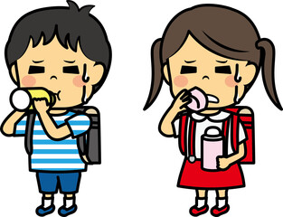 日本人小学生男女