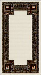 Ancient Greek Style Ornate Frame with Antique Gold Accents: A Luxurious Classical Background for Interior Decor and Branding