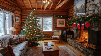 Cozy Christmas Cabin: A Festive Winter Wonderland
