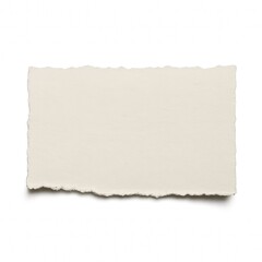 Obraz premium Blank Beige Paper Sheet with Torn Edges on White Backdrop for Creative Design Projects