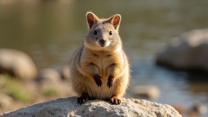Fototapeta premium Static image of animals on rocks