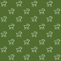 Minimalist Goat Vector Seamless Pattern