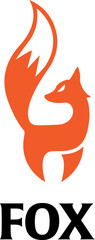 simple vector fox silhouette icon logo design